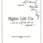 Phạm Duy đề tặng NXH cuốn Ngàn Lời Ca