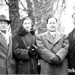 Cùng Gisèle, Huỳnh Tấn Đốc và Trần Văn Khê tại Vườn Luxembourg