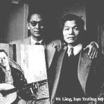 Phạm Duy và chân dung do Võ Lang vẽ tại Paris, 1955