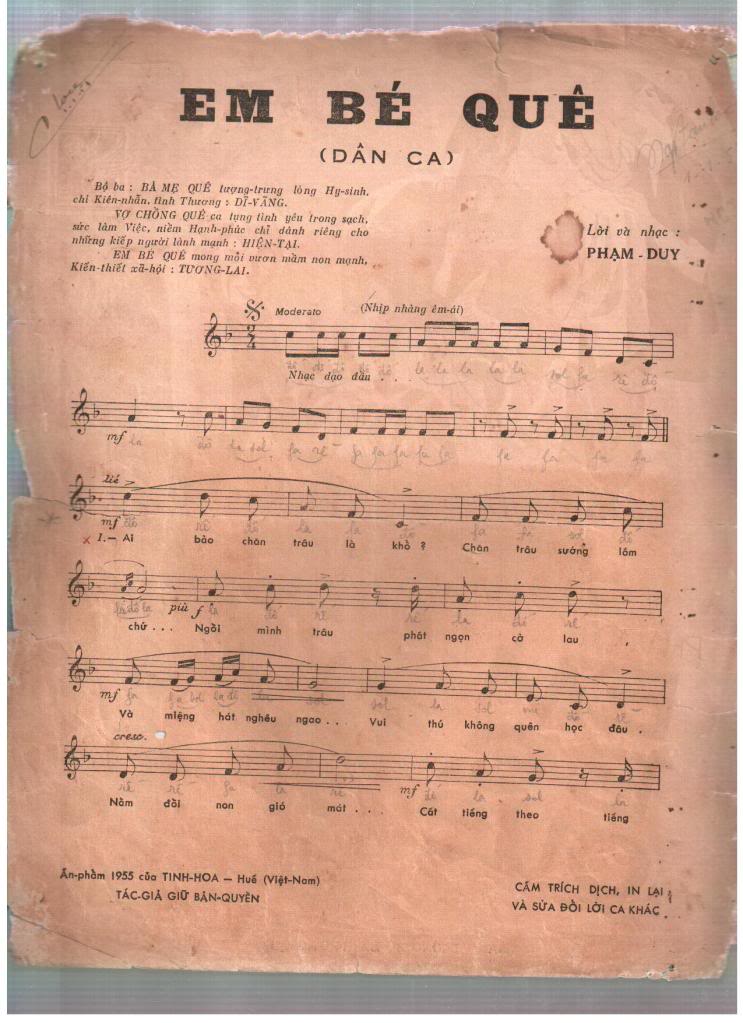Em Bé Quê - Phạm Duy