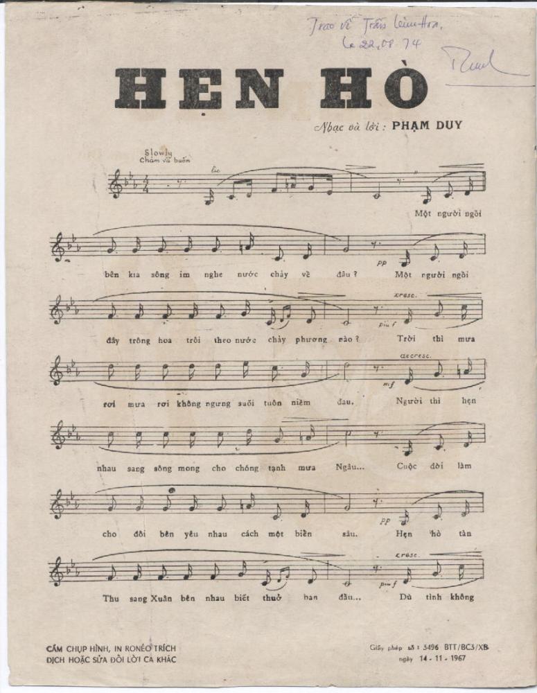 Hẹn Hò - Phạm Duy
